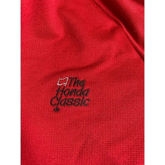 Adidas Long Sleeve Shirt Mens M 1/4 Zip Honda Classic Waffle Golf Deep Red - Picture 3 of 9